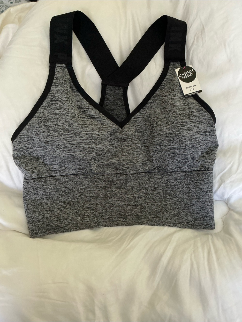 NWT 🩷 PINK Victoria’s Secret Sports Bra Large ~ Removable Pads